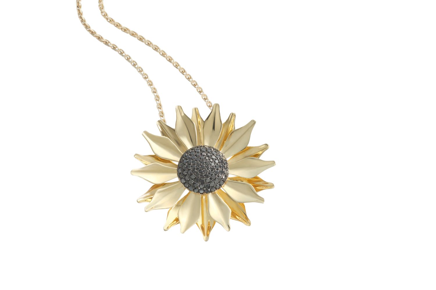 18KY Sunflower Necklace