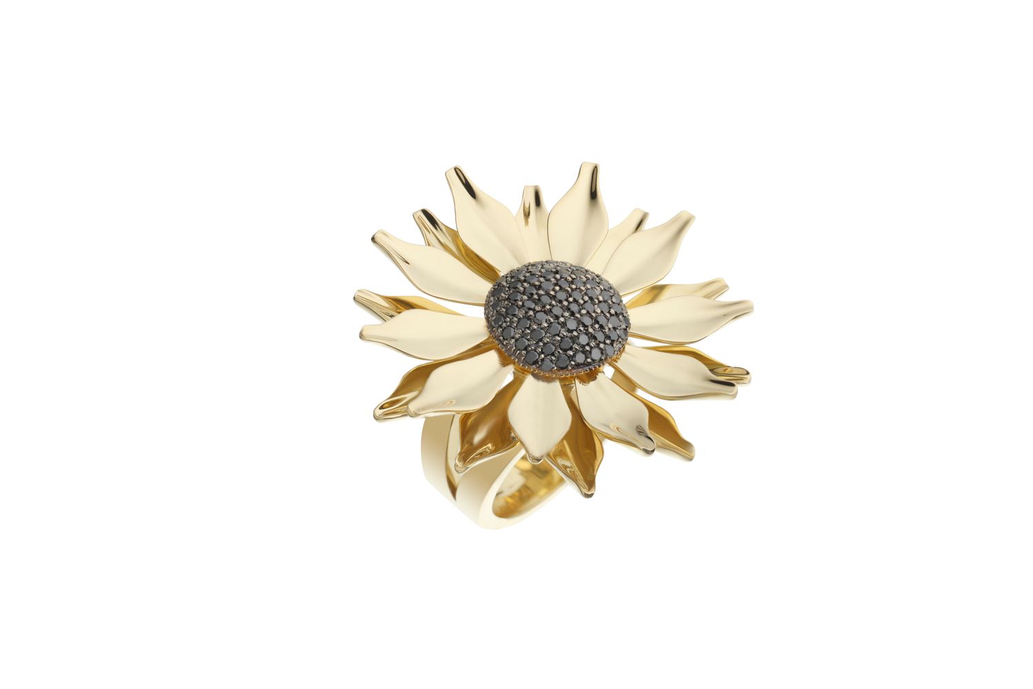 18KY Sunflower Ring