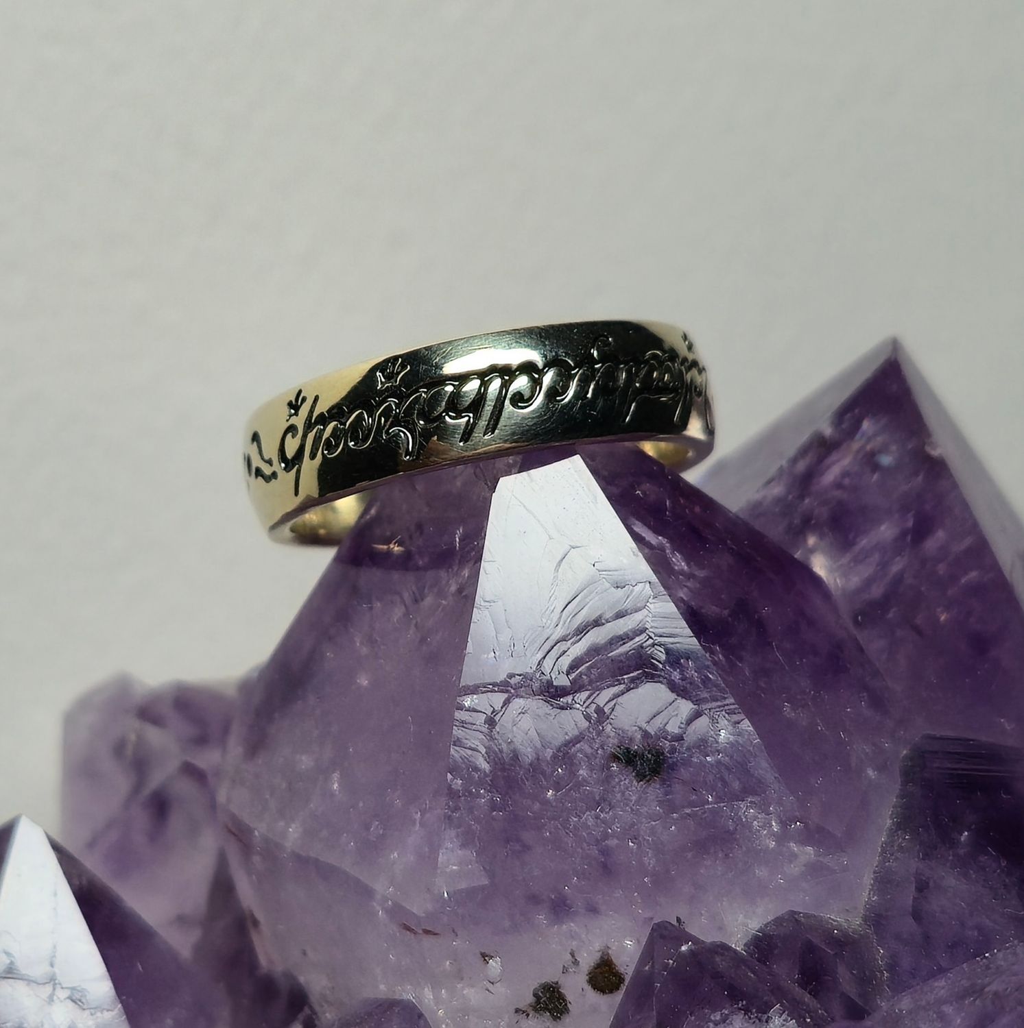 Fantasy Script Custom Sterling Silver Wedding Band