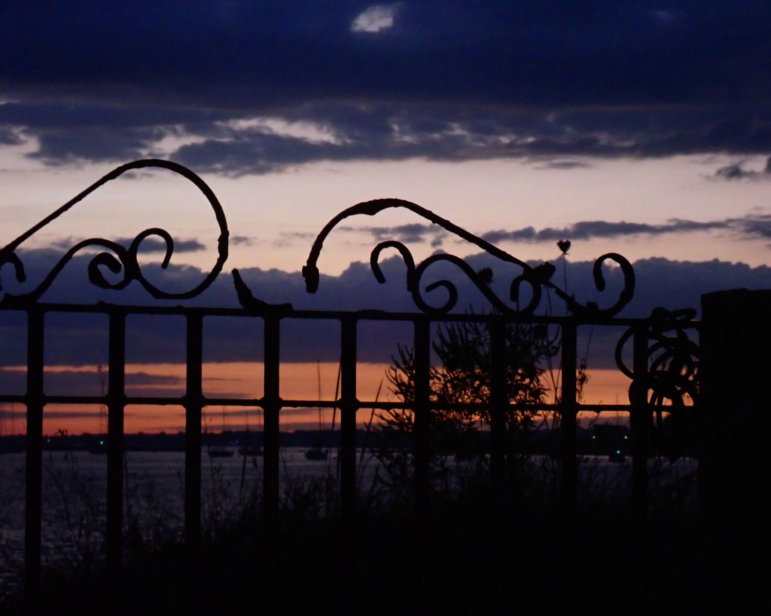 Night Beach Gate, 8 x 12 Glossy Metal Print