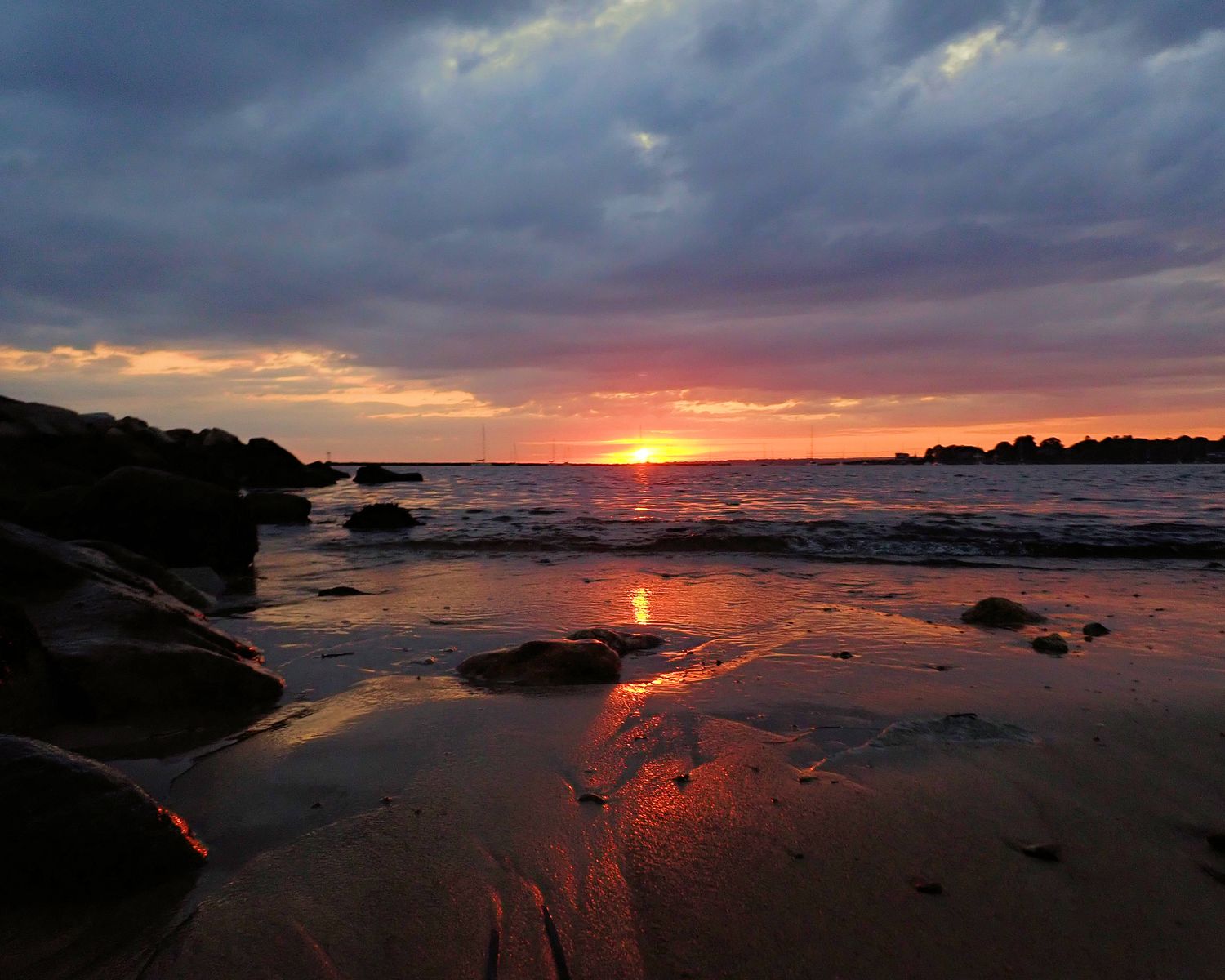 Sunset in Stonington, Glossy Metal Print, 16 x 20