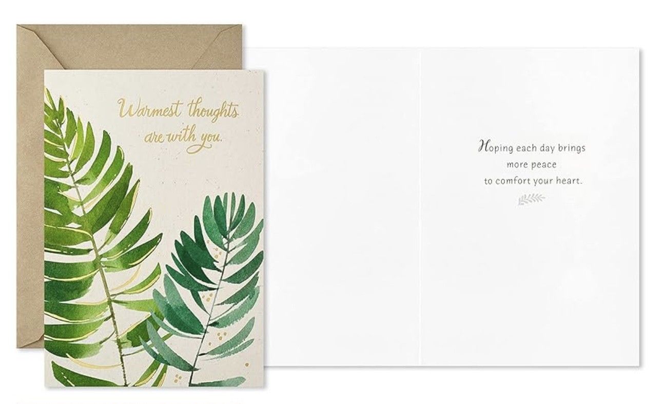 Hallmark Condolence Card Palm Leaf