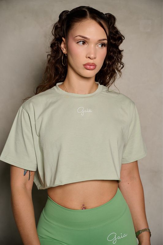 MINT GREEN GAIA CROP TEE
