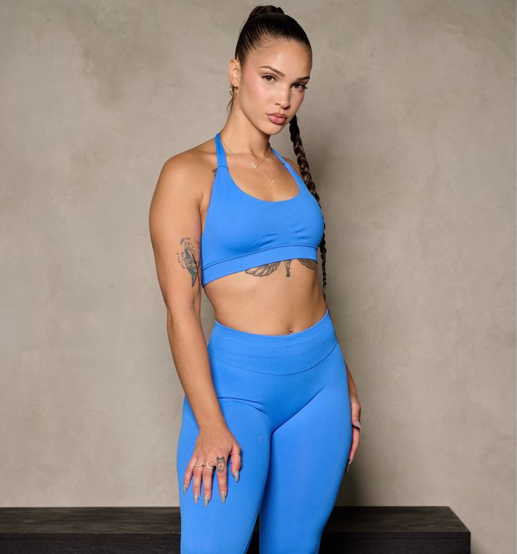 ROYAL BLUE HALTER SPORTS BRA