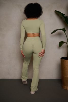 MATCHA LONG SLEEVE AND FLARE PANT SET