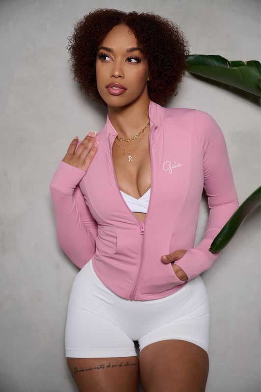 Soft Pink Gaia Zipper Jacket