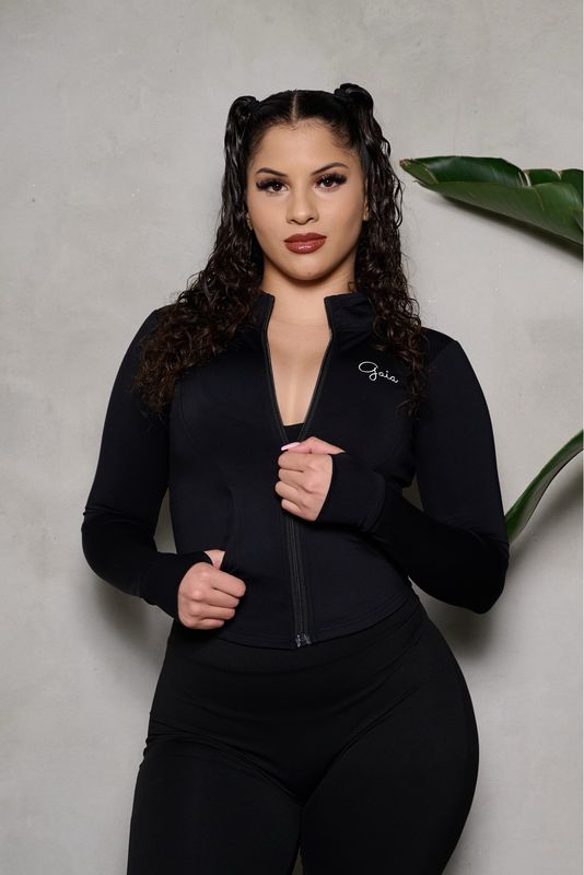 Black Gaia Zipper Jacket