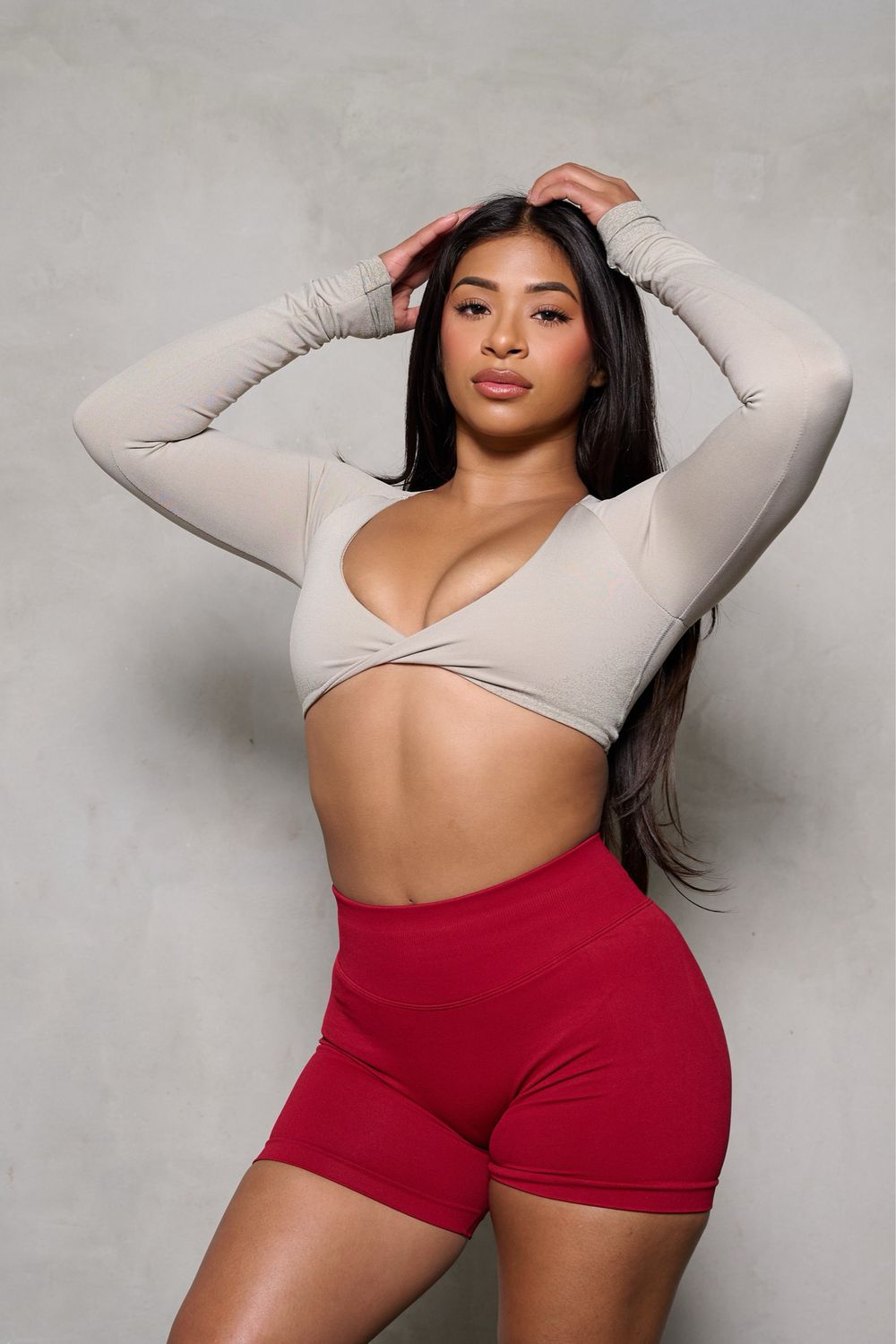 Cherry Red Sculpting Butt Shorts