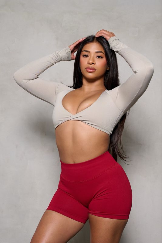 Cherry Red Sculpting Butt Shorts