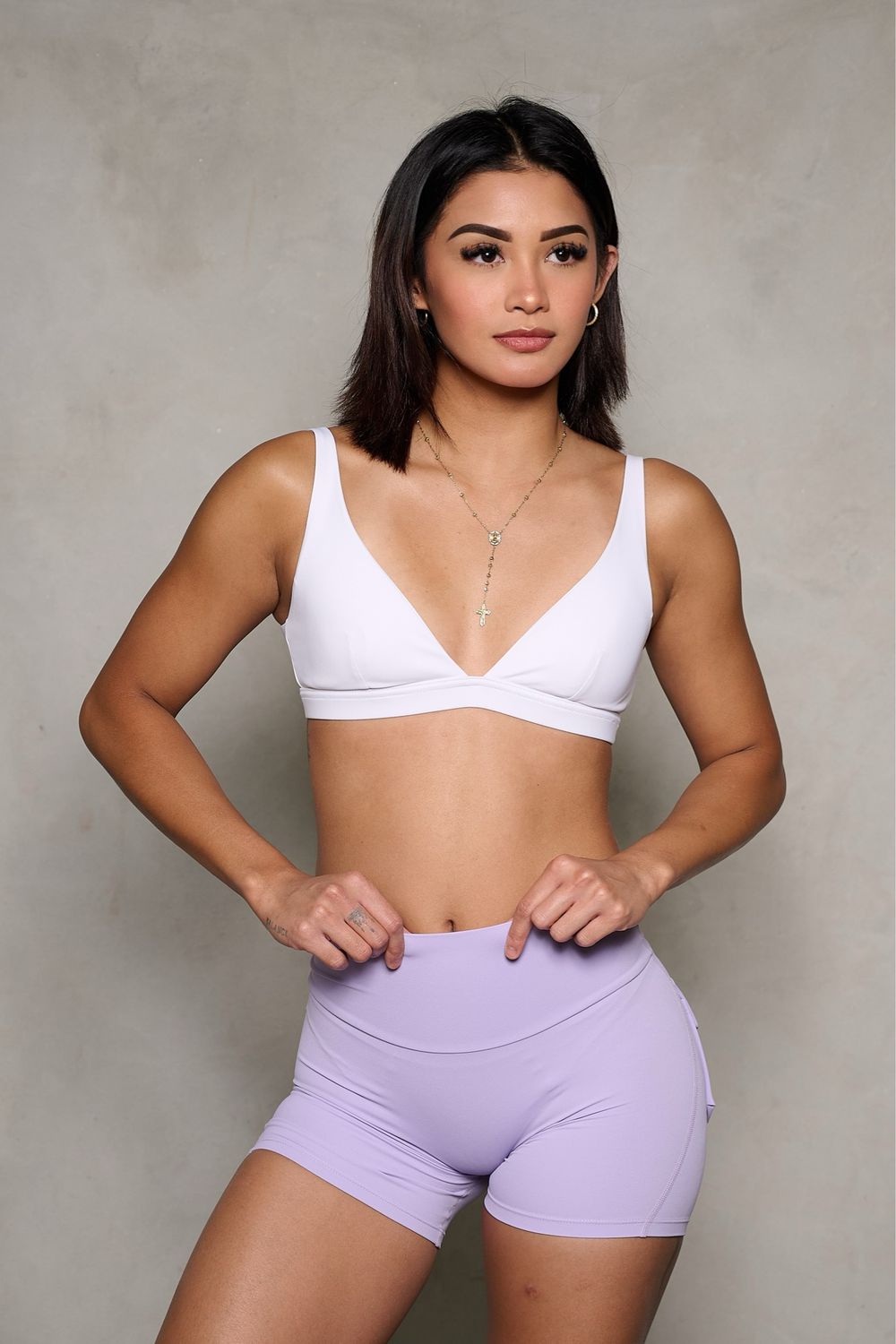 Lilac Scrunch Butt Pocket Shorts