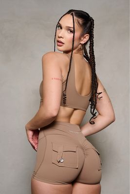 Mocha Scrunch Butt Pocket Shorts