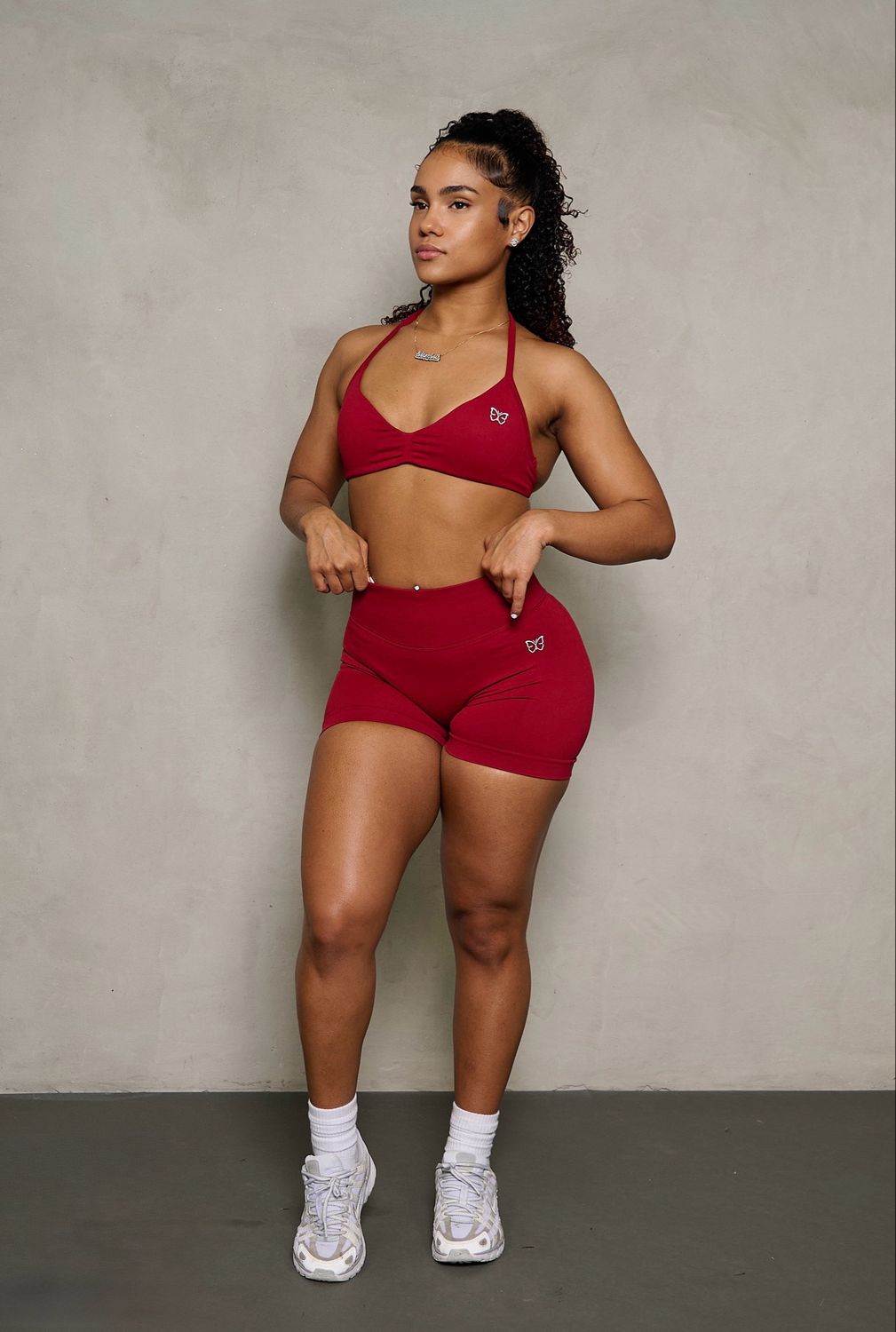 Cherry Red Bra &amp; Sculpting Short Set