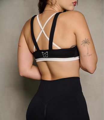 BLACK AND WHITE SPORTS BRA