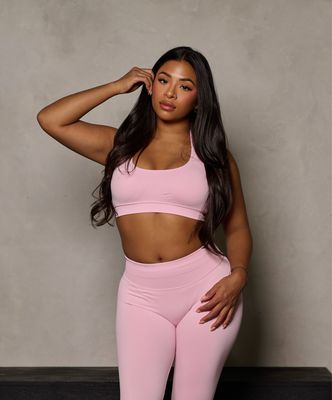 CHERRY BLOSSOM HALTER SPORTS BRA
