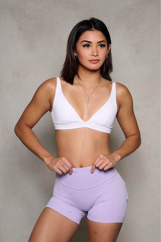 Lilac Scrunch Butt Pocket Shorts