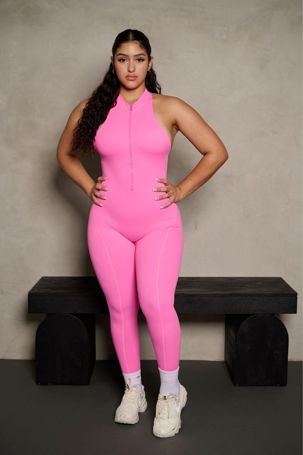 Barbie Pink Sleeveless Open Back Jumpsuit