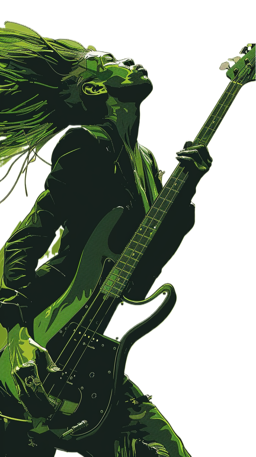 Male Bass Player in Green 8
