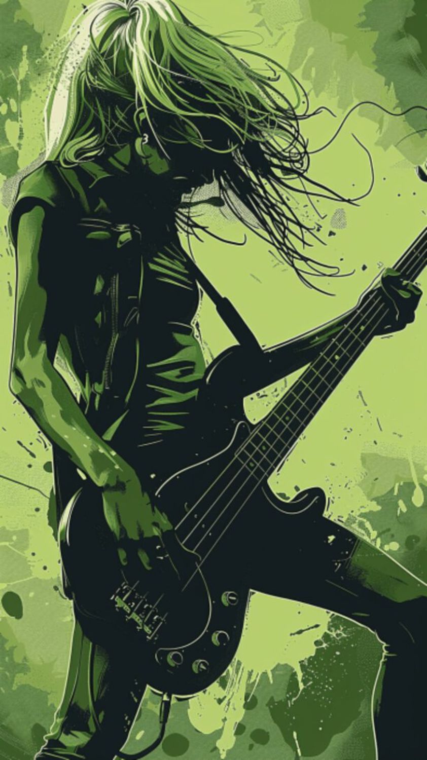 Male Bass Player in Green 7