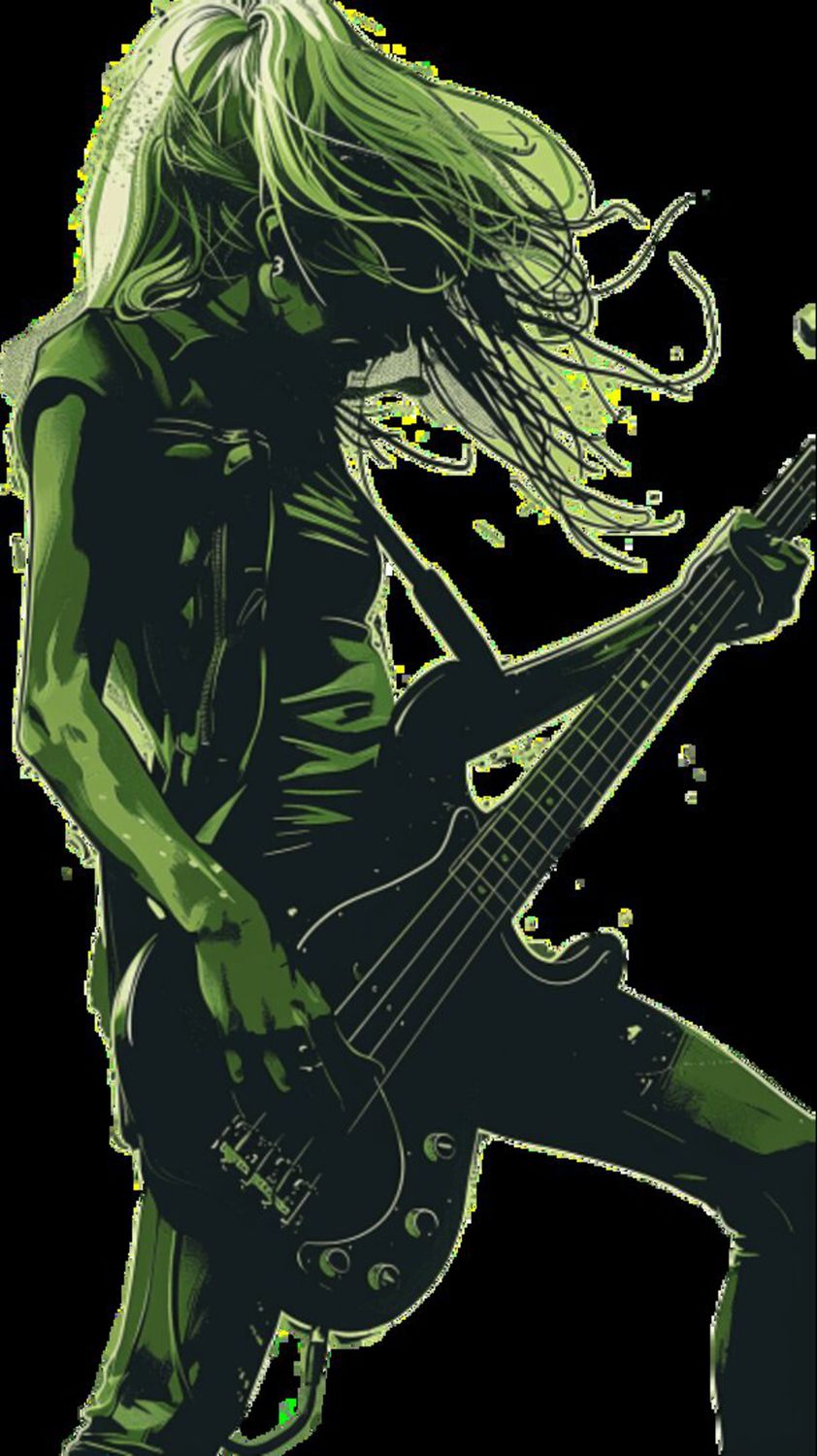 Male Bass Player in Green 7