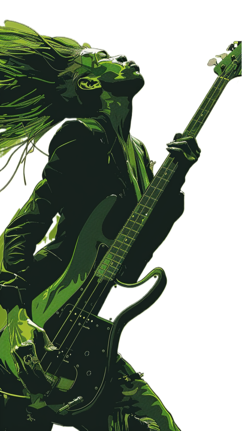 Male Bass Player in Green 8