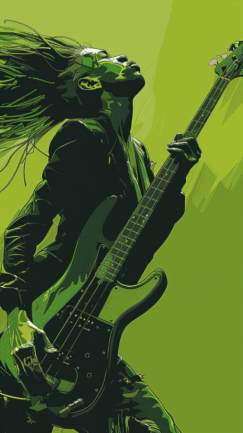 Male Bass Player in Green 6