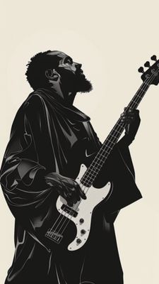 Male Bass Player in Green 9