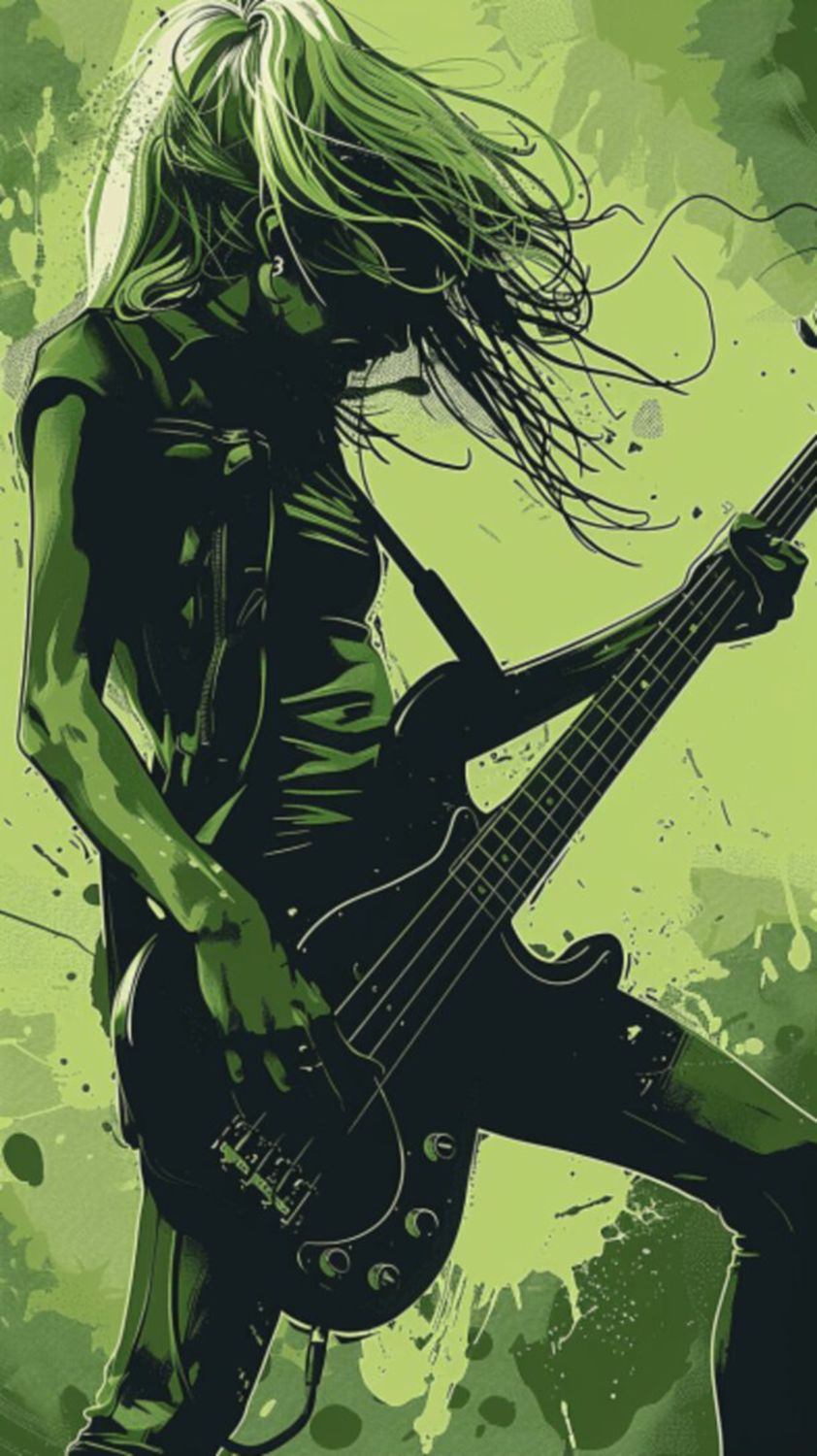 Male Bass Player in Green 7