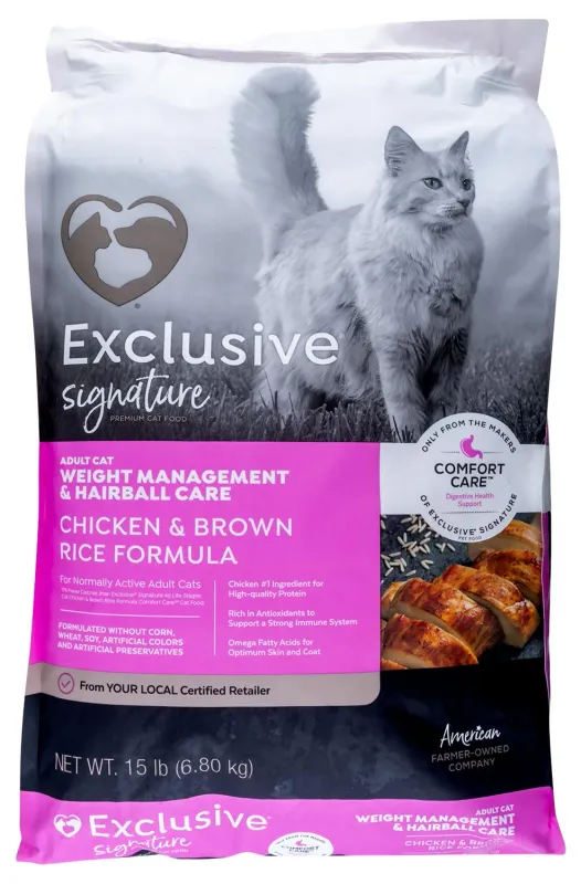 Purina Exclusive Weight Management + Hairball Formula Cat Food