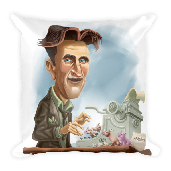 George Orwell Square Pillow