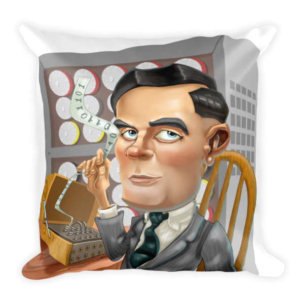 Alan Turing Square Pillow