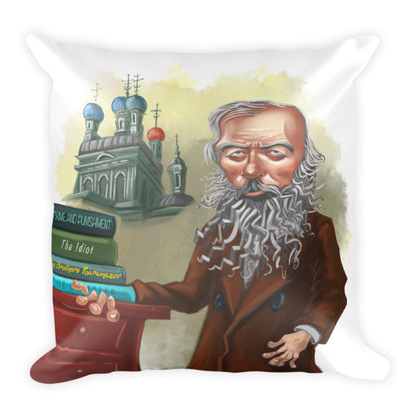 Fyodor Dostoevsky Square Pillow