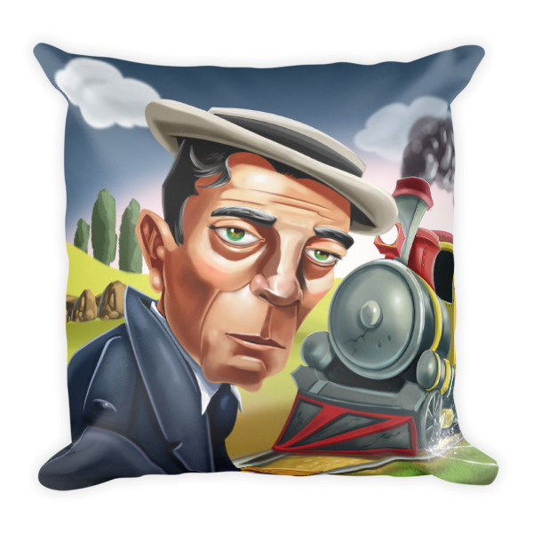 Buster Keaton Square Pillow