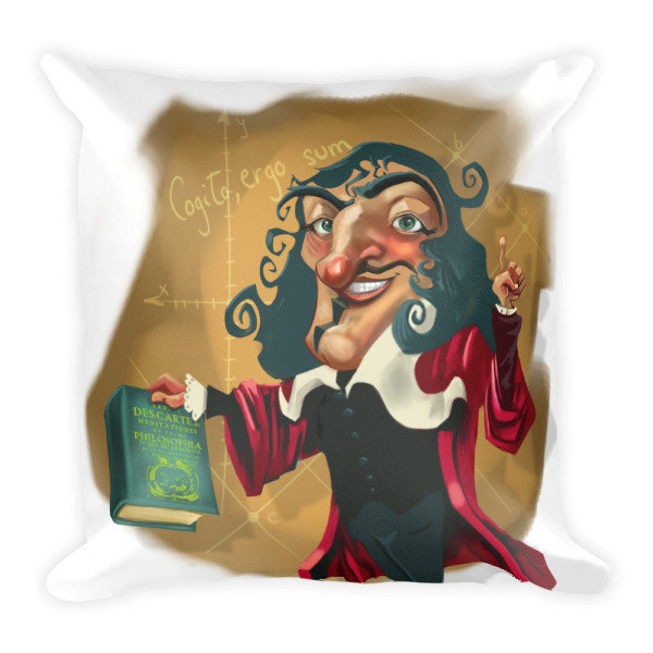René Descartes Square Pillow