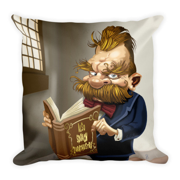 Friedrich Nietzsche Square Pillow