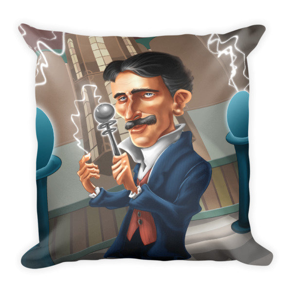 Nikola Tesla Square Pillow