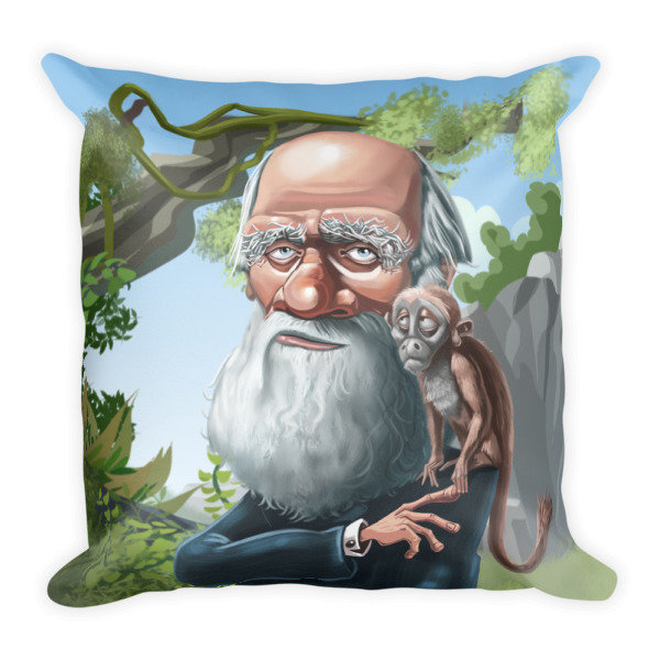 Charles Darwin Square Pillow