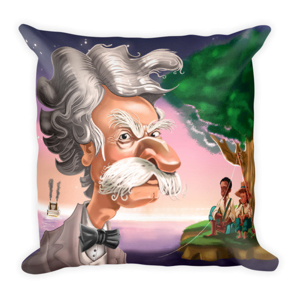 Mark Twain Square Pillow