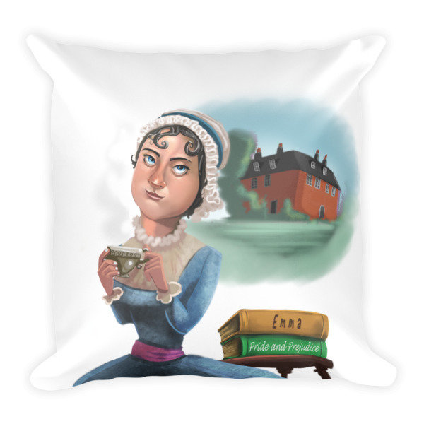 Jane Austen Square Pillow