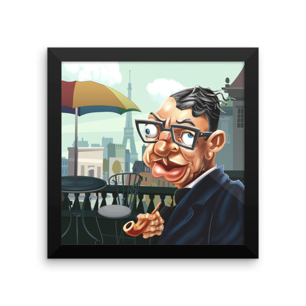 Jean-Paul Sartre Framed poster