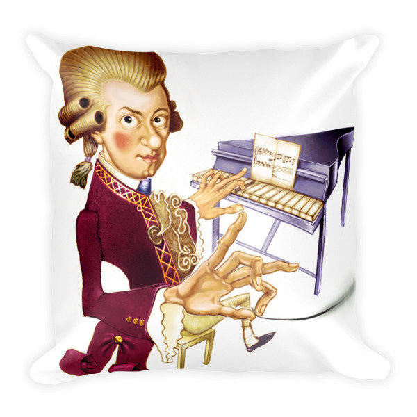 Wolfgang Amadeus Mozart Square Pillow