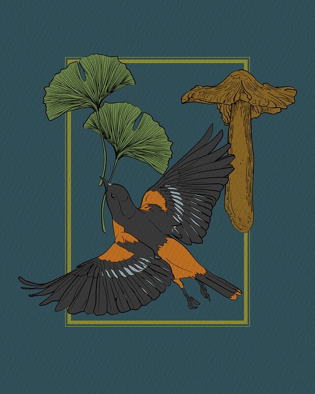 Oriole | Ginkgo Leaf | Mushroom