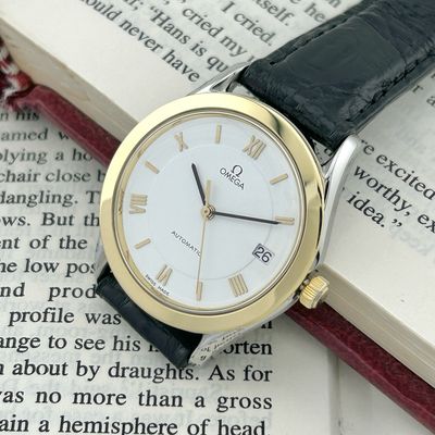 Omega Maison 18k Yellow Gold Bezel Ref.166.0285 Cal.1110 35.0mm 1982