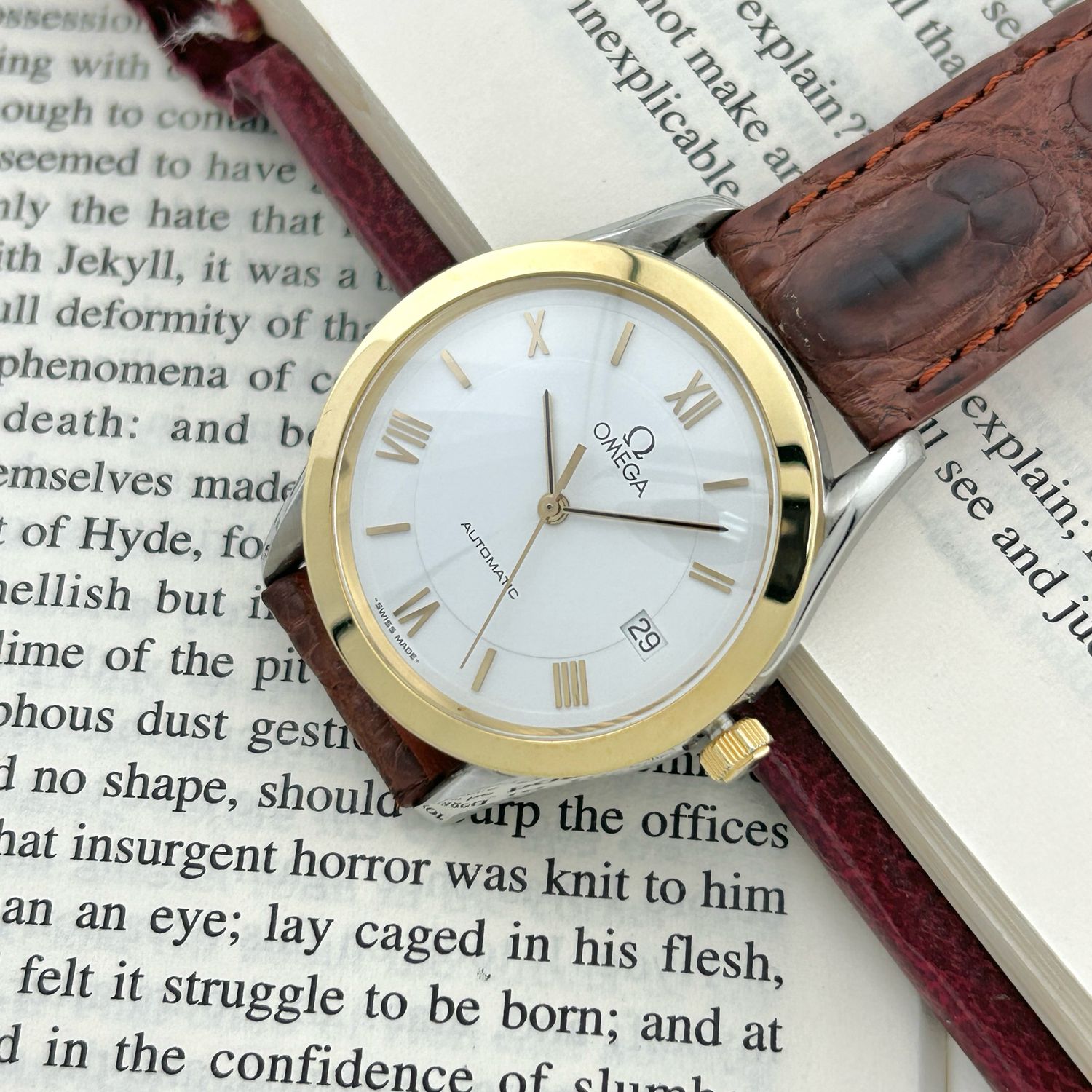 Omega Maison 18k Yellow Gold Bezel Ref.166.0295 Cal.1108 35.0mm 1993