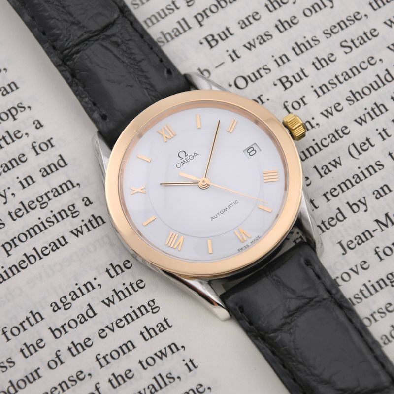 Omega Maison 18k Rose Gold Bezel Ref.166.0295 Cal.1110 35.0mm 1986