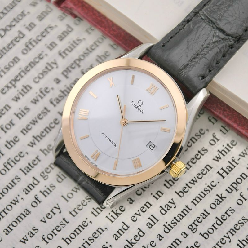 Omega Maison 18k Rose Gold Bezel Ref.166.0295 Cal.1110 35.0mm 1986