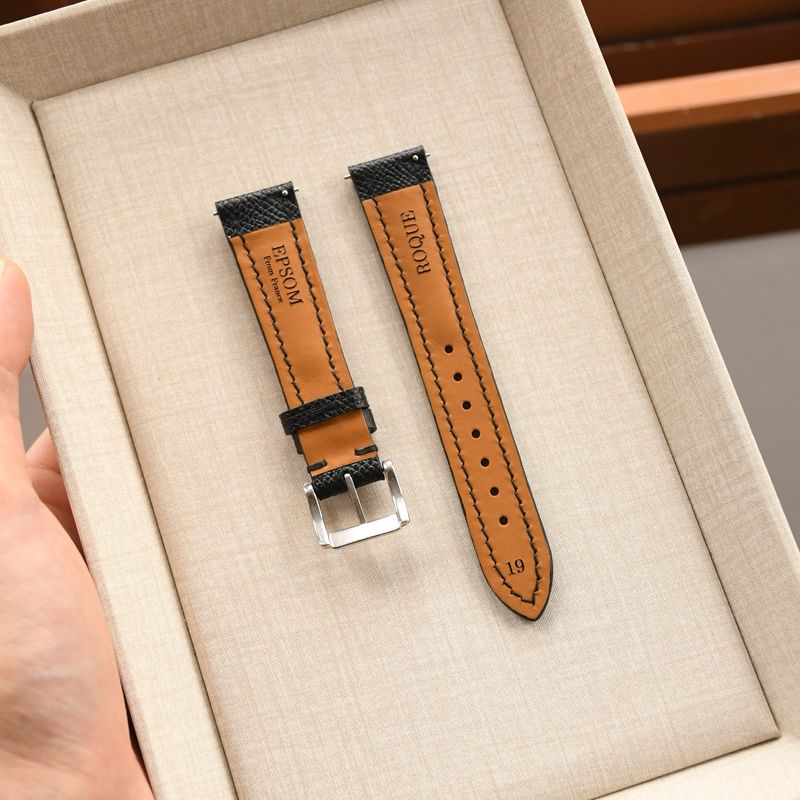 ROQUE French Epsom Black Leather Strap