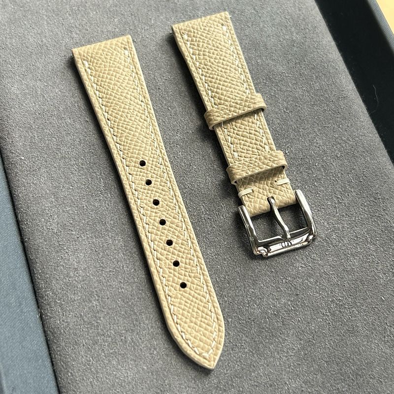 ROQUE Epsom Beige Leather Strap