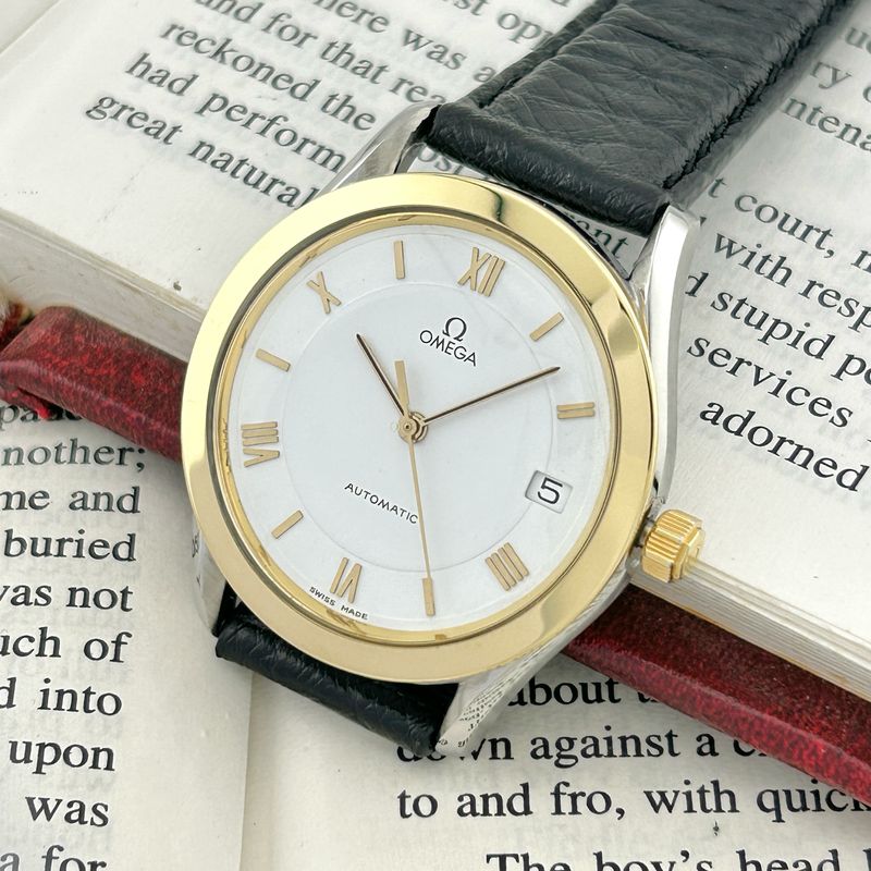 Omega Maison 18k Yellow Gold Bezel Ref.166.0285 Cal.1110 35.0mm 1991