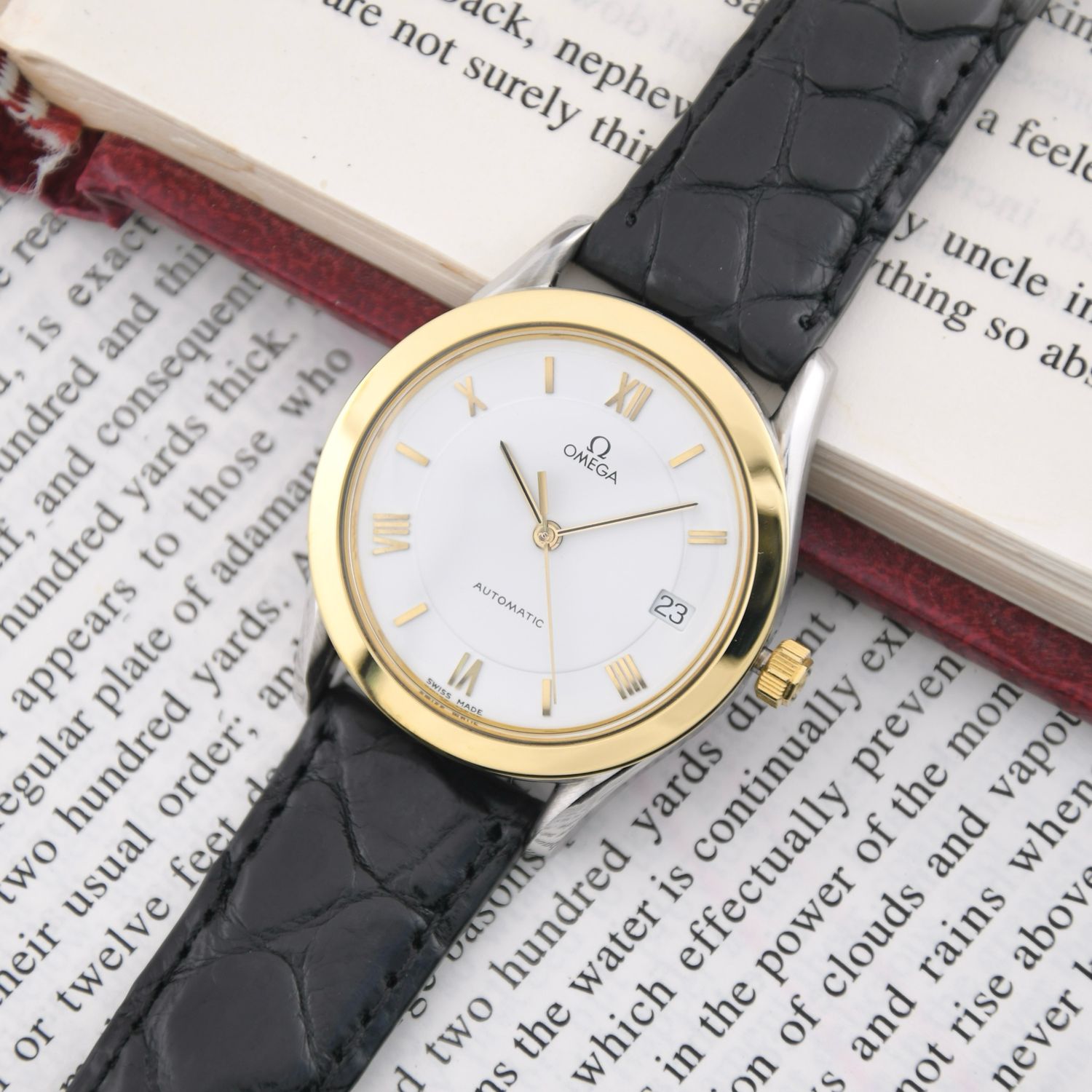 Omega Maison 18k Yellow Gold Bezel Ref.166.0285 Cal.1110 35.0mm 1986