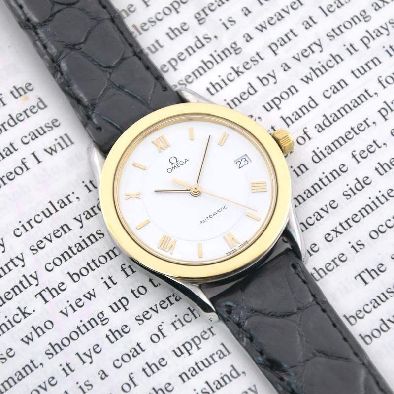 Omega Maison 18k Yellow Gold Bezel Ref.166.0285 Cal.1110 35.0mm 1986